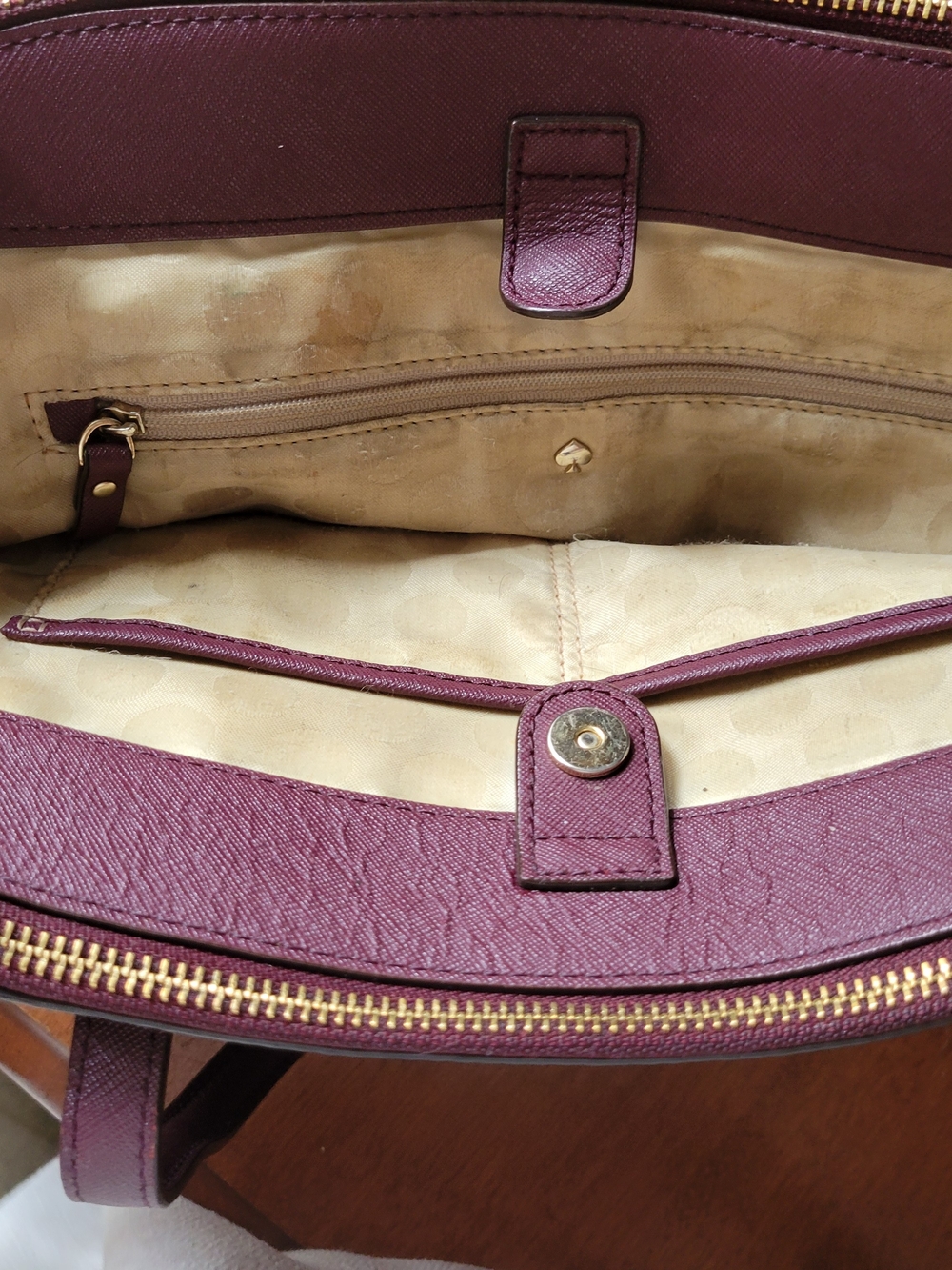 kate spade New York Plum Saffiano Leather Tote - Picture 5 of 16